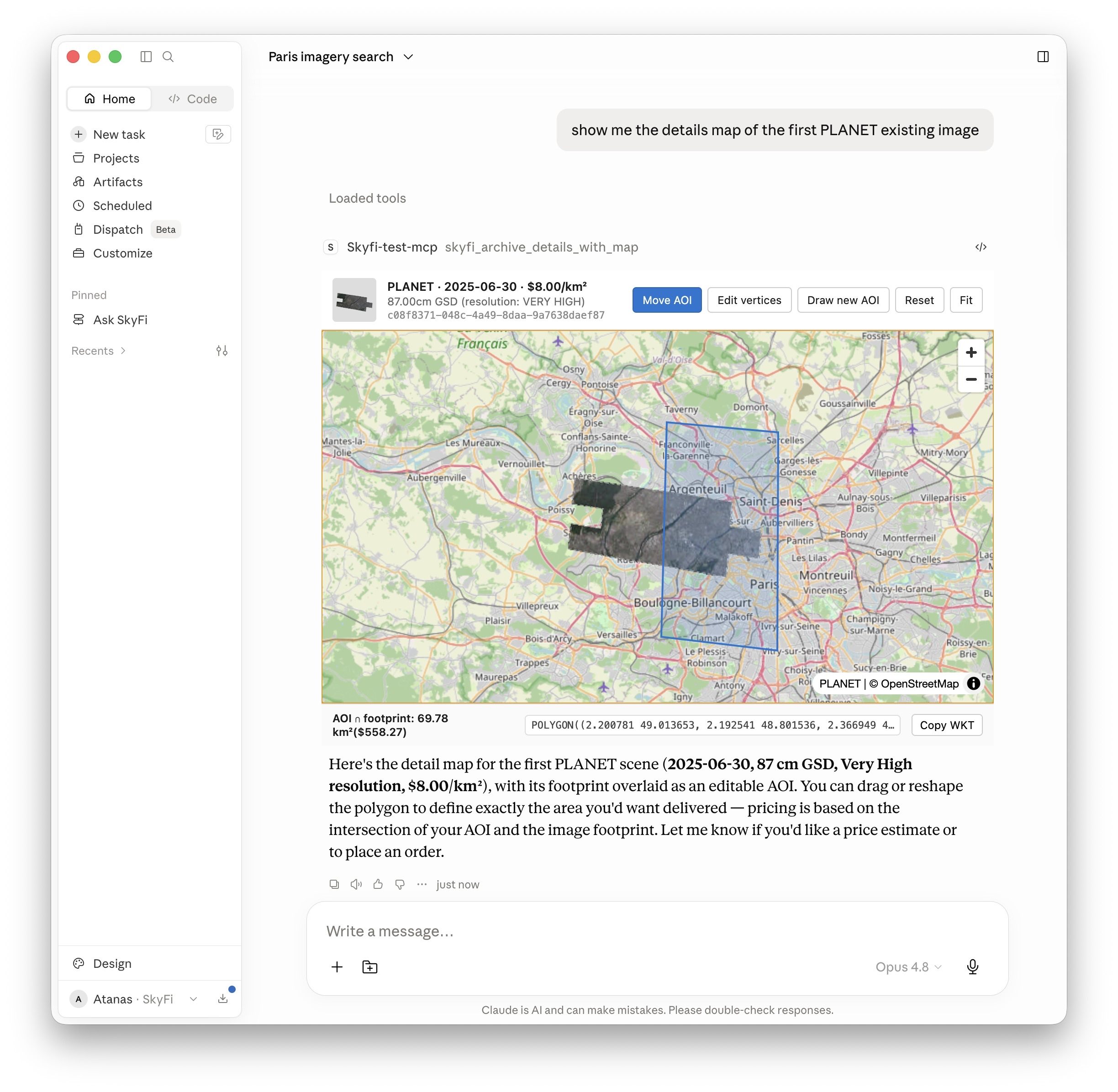 skyfi_archive_details_with_map: a single scene with an editable AOI
