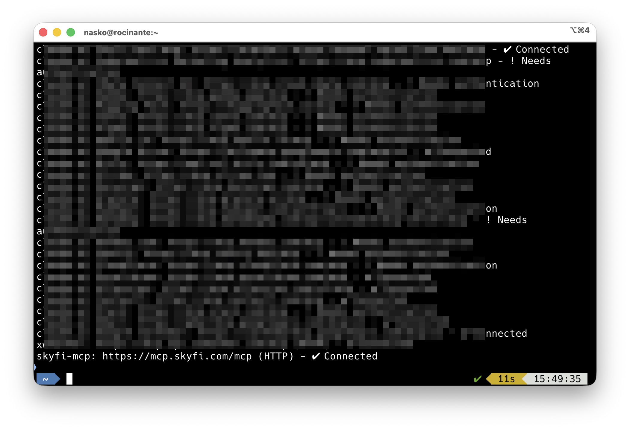 Claude Code invoking a SkyFi tool
